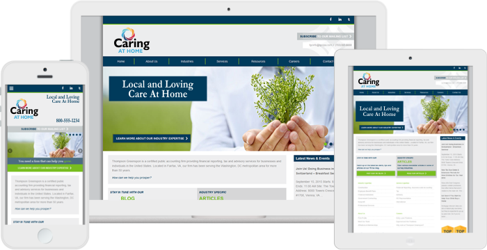 home care website features