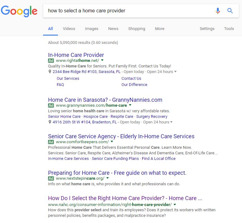 searching how to select a home care provider