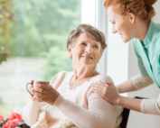 A senior woman who is being taken care of by a professional caregiver exemplifies the ideal home care client.