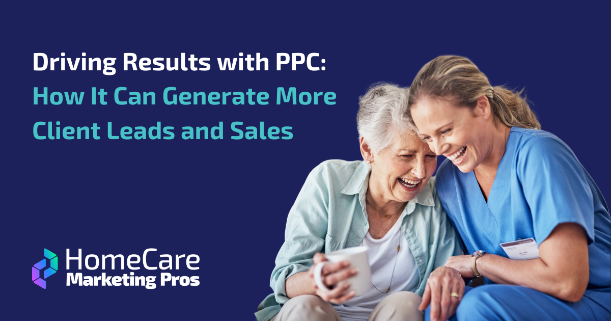 A senior woman enjoys the care she receives, representing how PPC can help get your quality care out there.