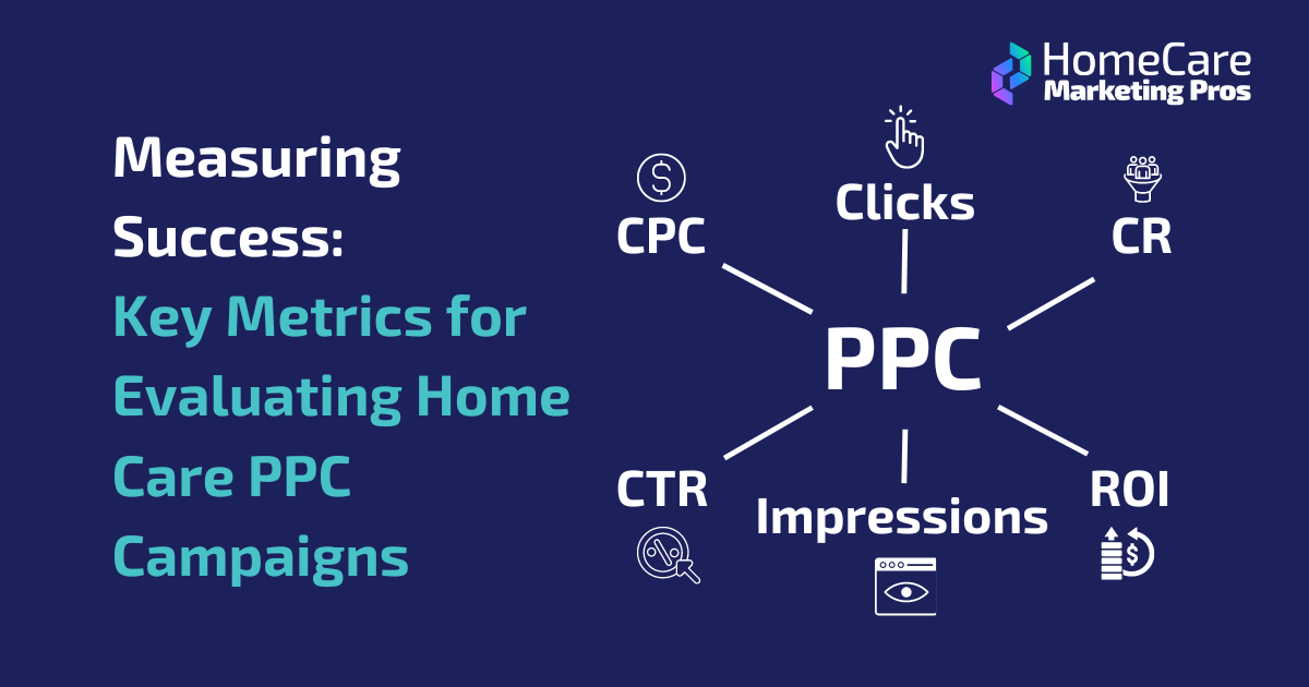 A graphic depicting the different home care PPC metrics you should track.
