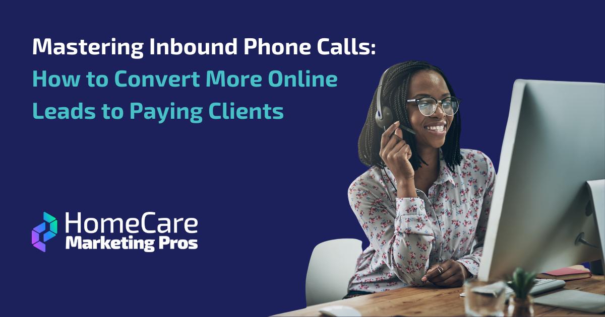 A woman responds to inbound phone calls kindly and professionally.