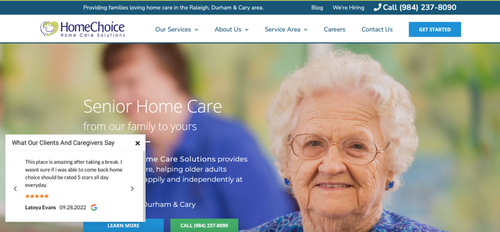 A Polished Senior Home Care Website