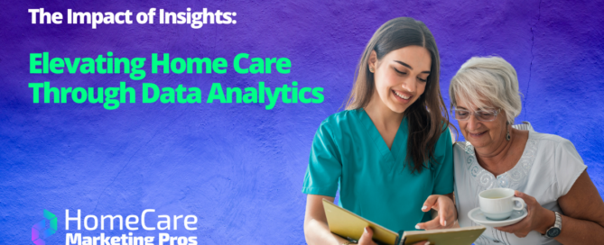 A happy caregiver takes care of a happy client, representing what can happen when good home care analytics help the right caregiver to the right client.
