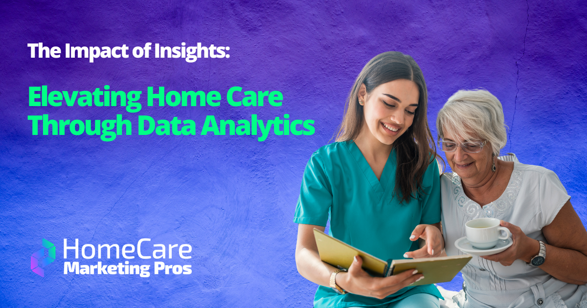 A happy caregiver takes care of a happy client, representing what can happen when good home care analytics help the right caregiver to the right client.