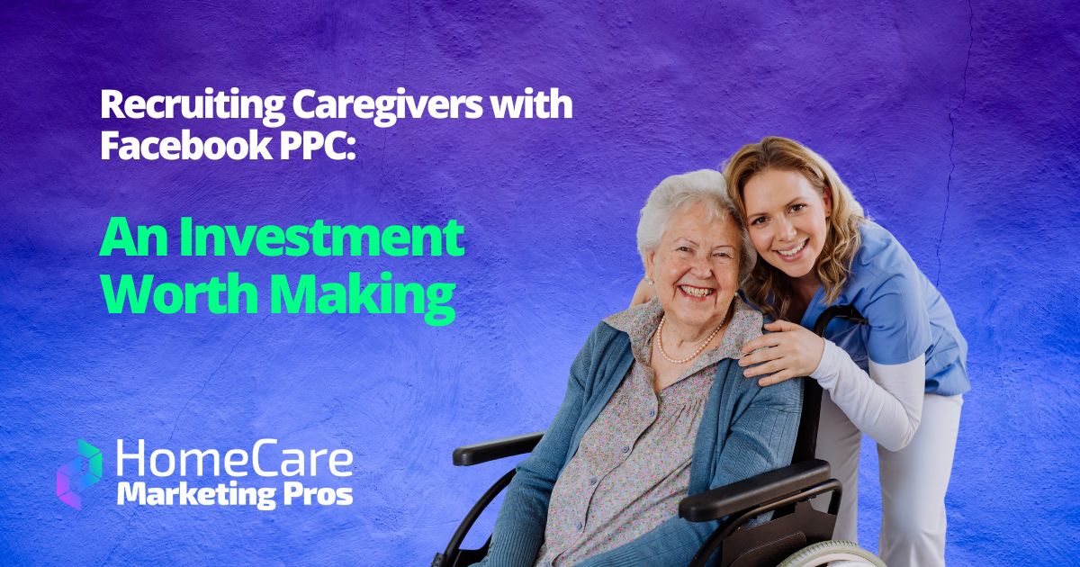 A caregiver smiles with a client, representing the good results that can come when recruiting caregivers works well.