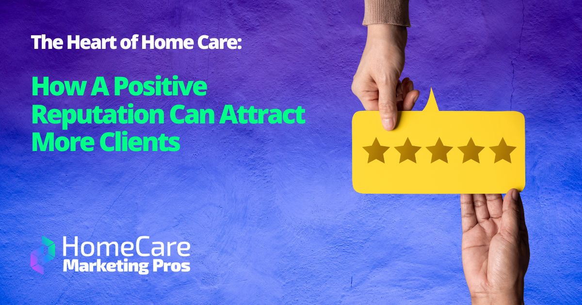 A hand gives another hand a five star review, representing what reputation management can do for home care agencies.