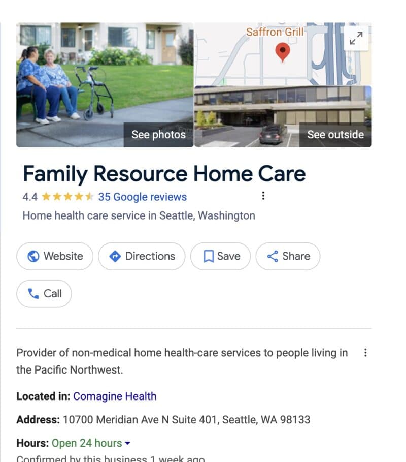 An example of a well put together Google Business Profile