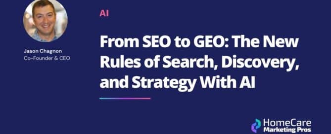 A graphic with the title: "From SEO to GEO: The New Rules of Search, Discovery, and Strategy With AI"