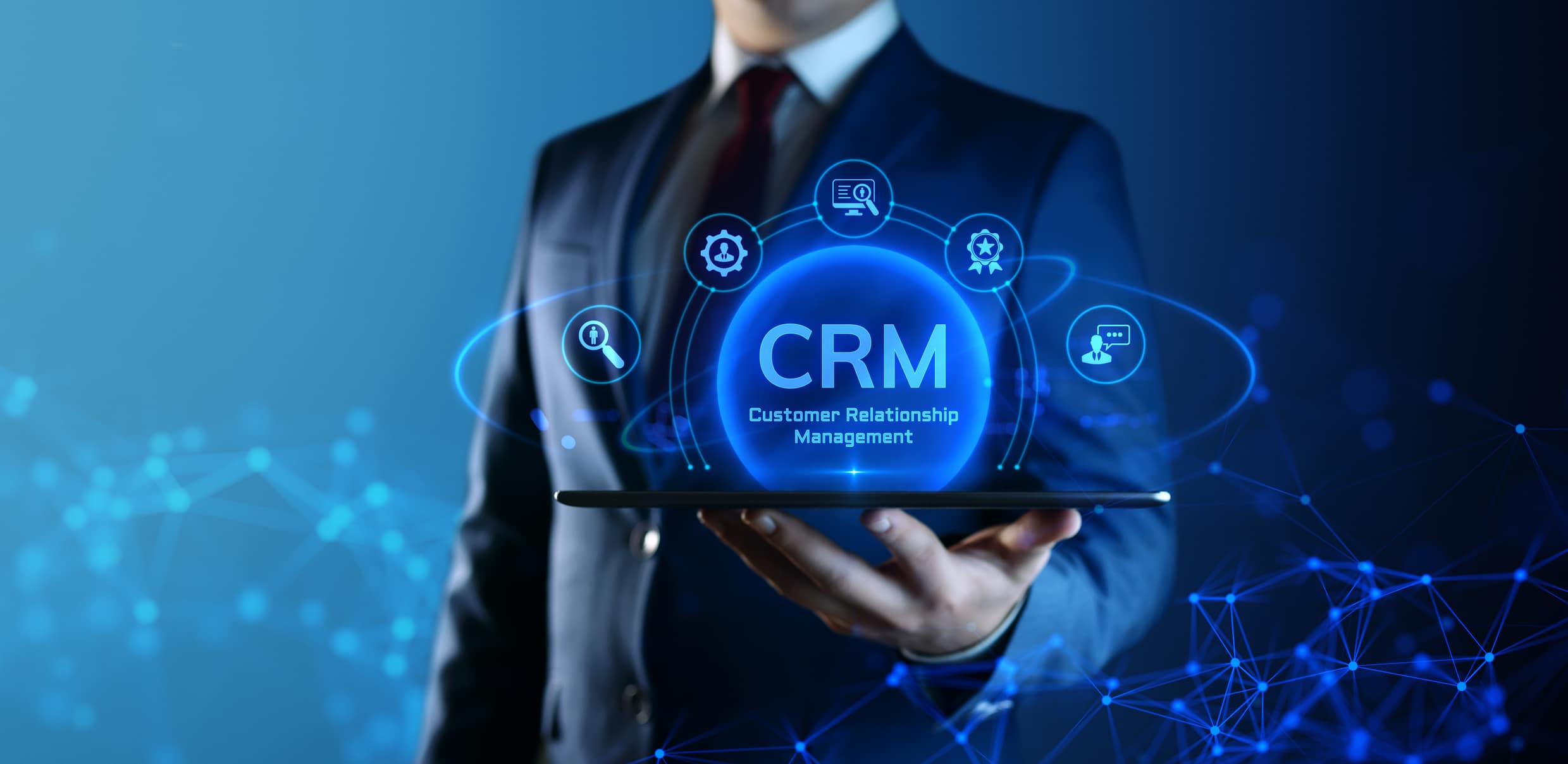 CRM graphic that highlights article entitled "Home Care CRM Costs: What HubSpot and Salesforce Don't Tell You"